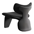 Modern Black Fabric Leisure Chair Featuring Curved Backrest And Stylish Base For Living Room