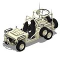 Military Off Road Vehicle With Open Top Design And Roof Mounted Equipment