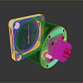 Industrial Electrical Component With Black Housing Yellow Label And Blue Connector