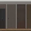 Modern Hinged Doors In Various Wood Tones And Dark Gray With Sleek Handles