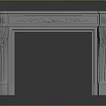 Classical White Fireplace Interior Design With Carved Details And Decorative Columns 3d model