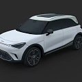 Modern White Compact SUV Car With Black Two Tone Roof And Sleek Exterior Design