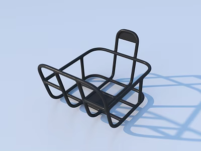 Modern Black Geometric Metal Frame Structure With Minimalist Design And Shadow Effect 3d model