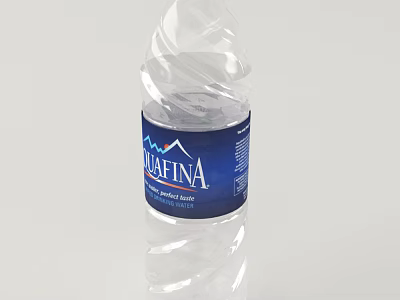 MAFINA Natural Mineral Water In Clear Plastic Bottle With Blue Label And Mountain Design 3d model