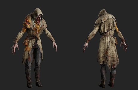 Horror zombie horror thriller movie zombie monster games can do action 3d model