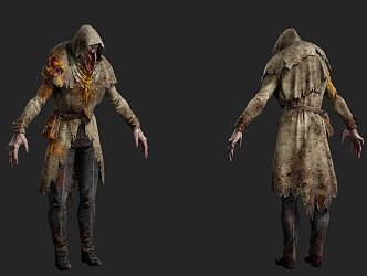 Horror zombie horror thriller movie zombie monster games can do action 3d model