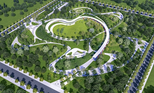 Ecological Landscape of Green Oxygen Park 3d model