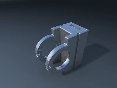 High Strength Metal Road Infrastructure Component With Dual Circular Rings 3d model