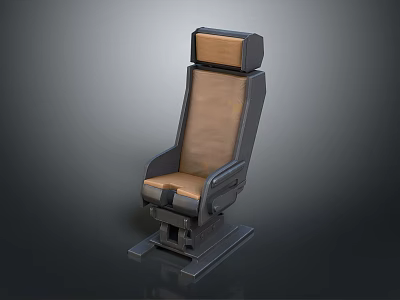 Modern Ergonomic Office Chair With Brown Leather Cushion Black Frame And Adjustable Headrest Design 3d model
