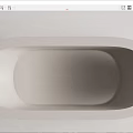 Sleek Modern Freestanding Bathtub With Light Beige Finish And Black Faucet