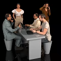 Diverse Group of People Collaborating at Modern Work Table With Laptops and Files