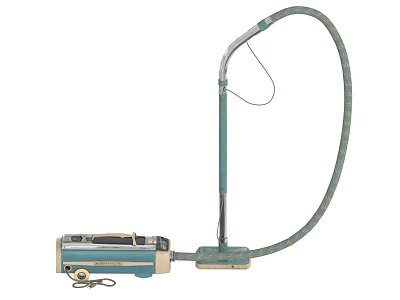 Vintage Blue Green Vacuum Cleaner With Long Hose And Handle Design 3d model