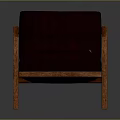 Stylish Wooden Frame Armchair With Deep Brown Upholstery And Modern Design