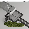 Water Fountain Design Featuring Concrete Structure Circular Nozzle Stone Green Grass And Paving