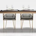 Post-modern dining table and chair combination dining table and chair decoration combination 3d model