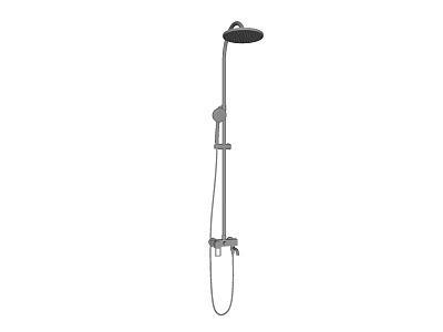 Modern Chrome Rainfall Shower System With Handheld Sprayer And Adjustable Arm 3d model