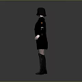 Stylish Game Movie Character In Black Coat White Shirt Short Skirt And Long Socks