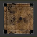 Vintage Wooden Box With Black Metal Corners And Rustic Texture For Home Use