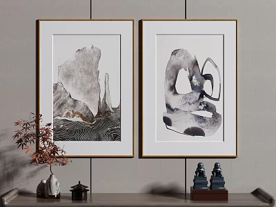New Chinese Style Decorative Painting Decorative Hanging Painting 3d model