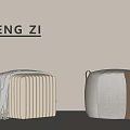 stool sofa stool shoe changing stool 3d model