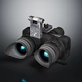 Binocular Night Vision Goggles With Metal Mount And Blue Illuminated Lenses