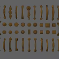Cabinet door handle combination handle 3d model