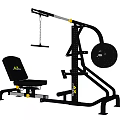 Sturdy Black Strength Training Fitness Equipment With Adjustable Seat And Weight Plates