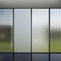 Modern Interior Glass Room Divider With Frosted Clear And Ribbed Glass Panels