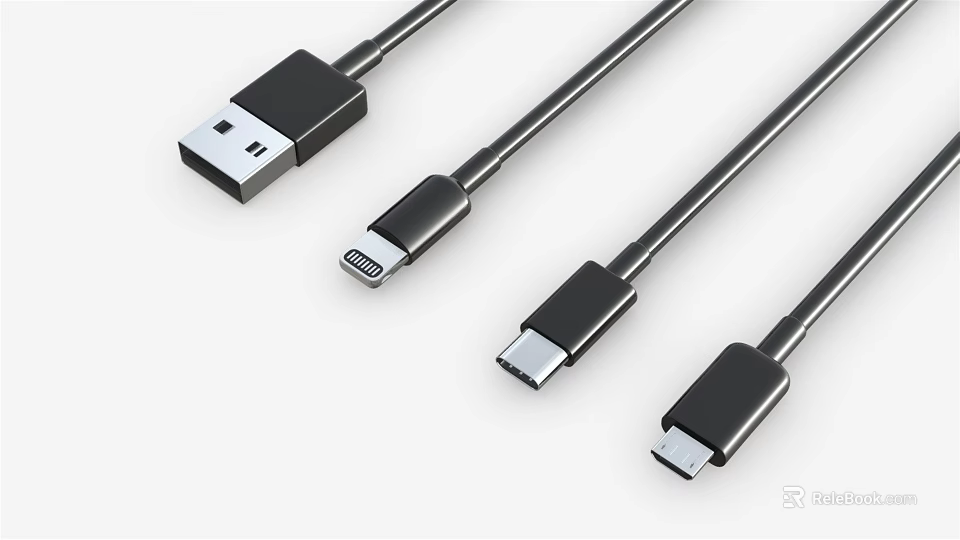 High Quality Phone Data Cables With Multiple Connectors For Fast Charging 3d model 