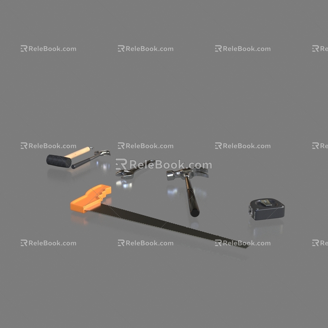 Hardware tools hammer rubber hammer wrench tape measure saw manual saw hardware industry 3d model