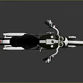 Classic Black Cruiser Motorcycle With Black Seat Chrome Exhaust And White Wall Tires