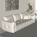 Modern Multiplayer Sofa Coffee Table Combination 3d model