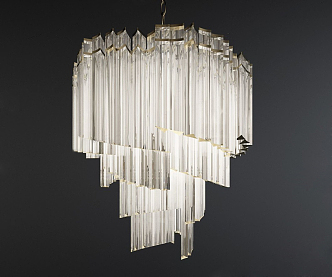 Modern crystal chandelier 3d model