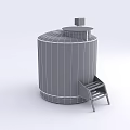 Laboratory Stainless Steel Cylindrical Vessel With Digital Display And Step Ladder