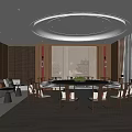 New Chinese Style Box Chinese Restaurant Box Dining Table and Chair Round Table Dining Table and Chair More than Four People Dining Table and Chair Luxury Large Compartment 3d model
