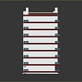Modern Multi Storey Residential Building With Red And White Exterior Balconies And Windows