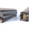 Black Coffins With Golden Symbol And Smooth Finish Displayed On White Background