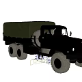 Green Military Utility Truck With Canvas Covered Cargo Bed And Large Wheels