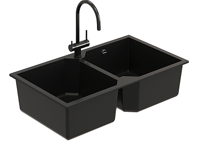 Simple Modern Black Sink Vegetable Sink 3d model