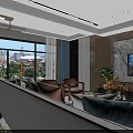 Modern Elegant Open Plan Living And Dining Room Interior Design With Cozy Furnishings And Large Windows