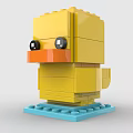 Lego toy little yellow duck Q version doll hand 3d model