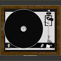 Vintage Thorens Turntable With Wooden Base Black Platter And Silver Parts For Home Audio
