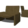 Two Modern Brown Fabric Accent Chairs With Ergonomic Design For Indoor Living Room