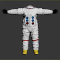 White Astronaut Spacesuit With Red Details Blue Red Buttons And Yellow Boots
