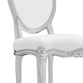 Elegant Gray Velvet Leisure Chair With Oval Backrest And Silver Carved Legs