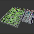Industrial Equipment Metal Panel Structure Featuring Pipes And Wires Layout Design
