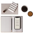 Modern Desk Decorative Accessories Set With Notebook Pen Mug And Storage Blocks