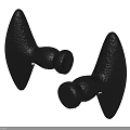 Stylish Pair of Black Textured Metal Door Handles For Home Interior