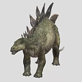 Stegosaurus Dinosaur 3D Model With Back Plates And Tail Spikes In Standing Pose 3d model