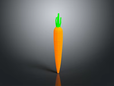 Fresh Orange Carrot With Green Leafy Tops And Smooth Textured Surface 3d model